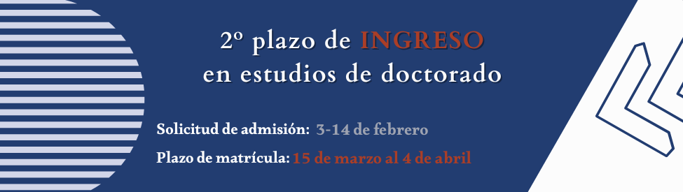 2º plazo de ingreso en estudios de doctorado